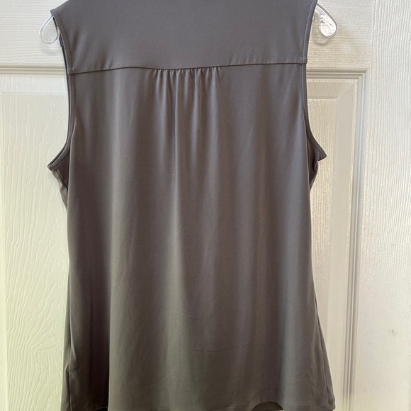 Calvin Klein Sleeveless V-Neck Shell with Tie – Gray (“Tin”) – Size Large – NWT - Picture 2 of 6